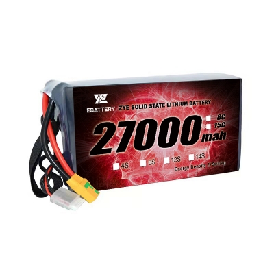 ZYE Solid state 27000Mah HV 6S7S12S14S20S22S24S NMC811 battery High density lipo battery pack